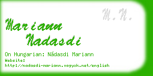 mariann nadasdi business card