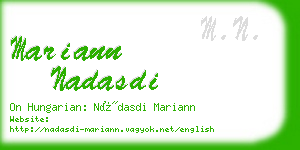 mariann nadasdi business card